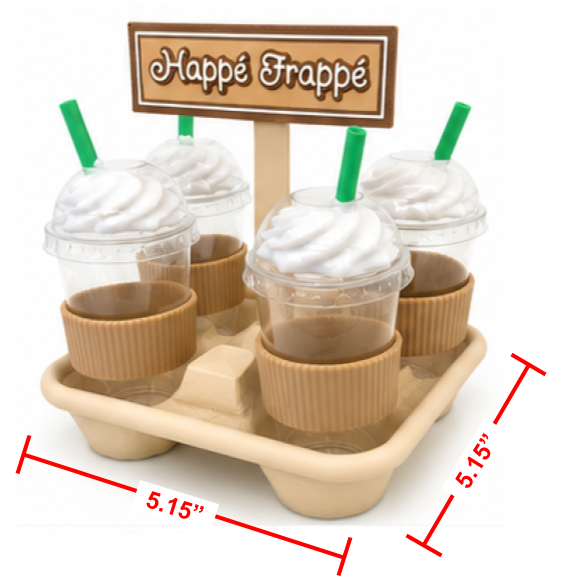 Happé Frappé - Gift Set of 4 Mini Cups with Caddy and Gift Box | Happy Frappy | Happe Frappy | Happe Frappe