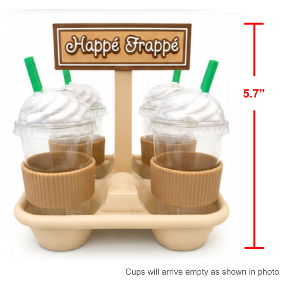 Happé Frappé - Gift Set of 4 Mini Cups with Caddy and Gift Box | Happy Frappy | Happe Frappy | Happe Frappe