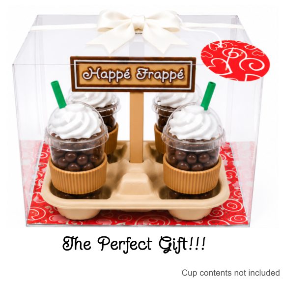 Happé Frappé - Gift Set of 4 Mini Cups with Caddy and Gift Box | Happy Frappy | Happe Frappy | Happe Frappe