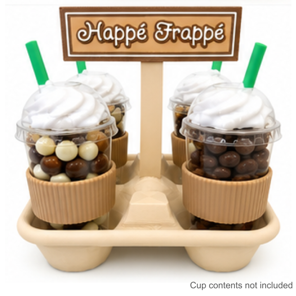 Happé Frappé - Gift Set of 4 Mini Cups with Caddy and Gift Box | Happy Frappy | Happe Frappy | Happe Frappe